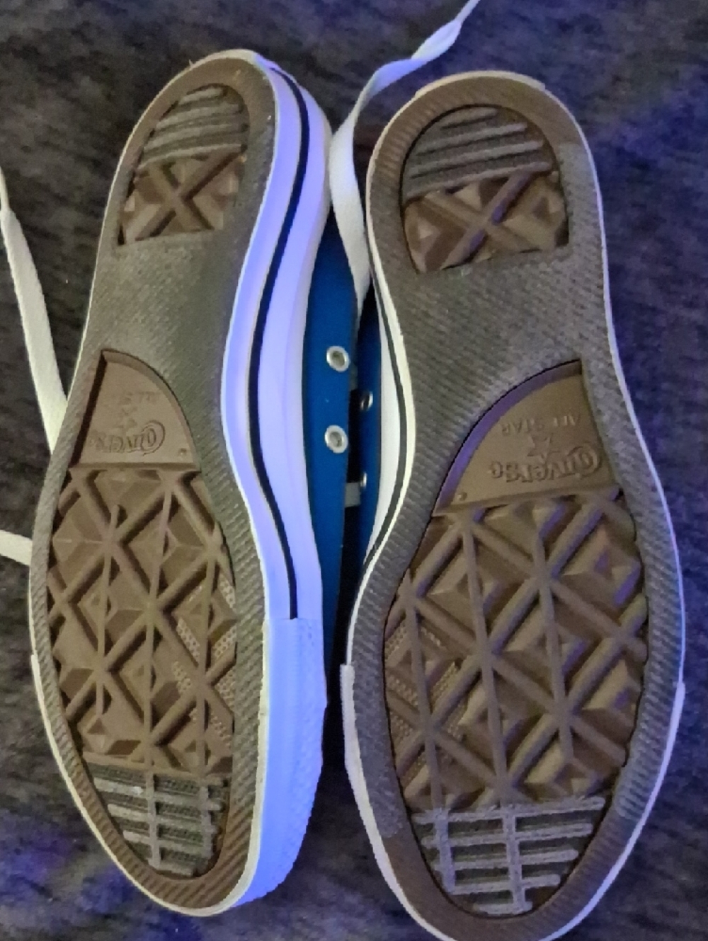 Blue Low-Top Canvas Sneakers with White Laces - Picture 2 of 5
